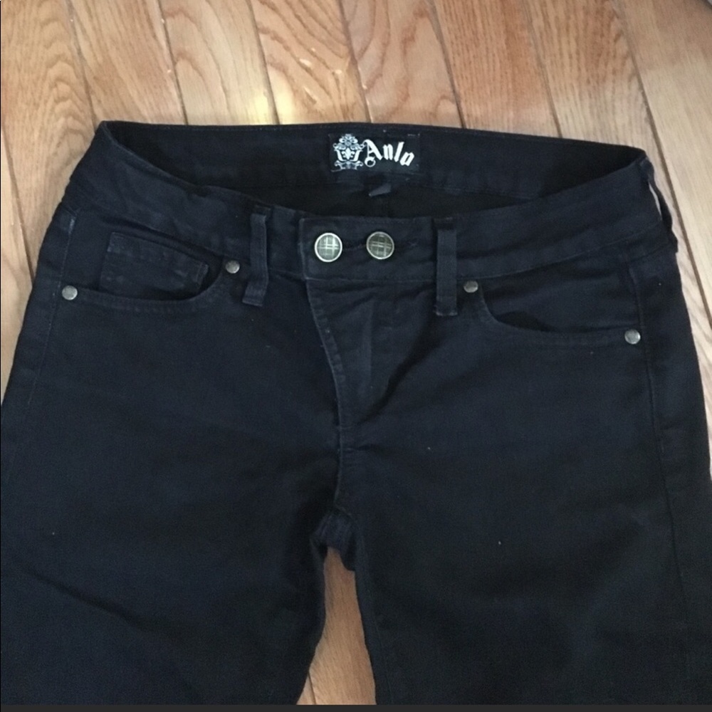 Anlo Low-rise Skinny Black Jeans button ankle 25 - Picture 3 of 6